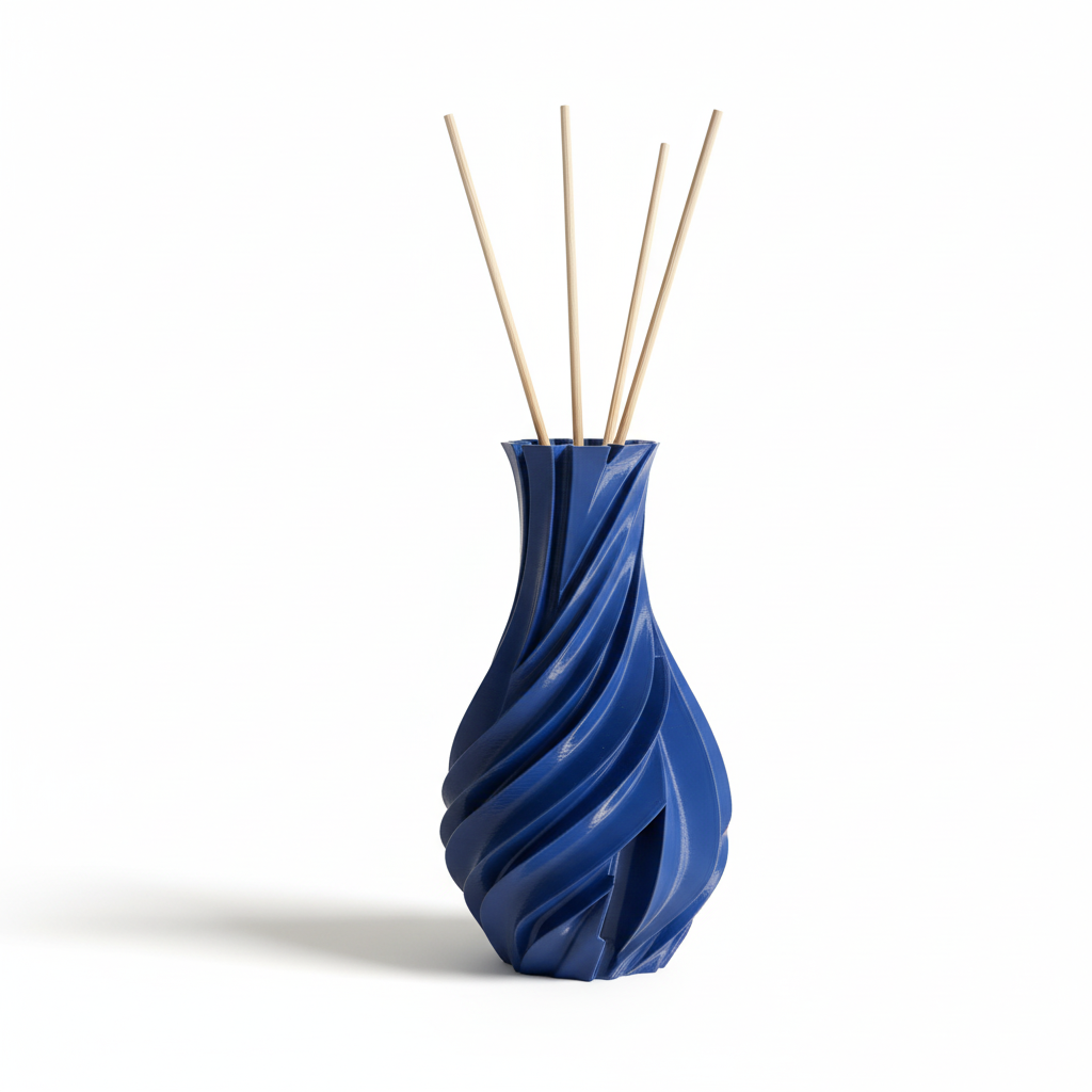 Vaso Difusor de Aromas 3D - Design Espiral Azul