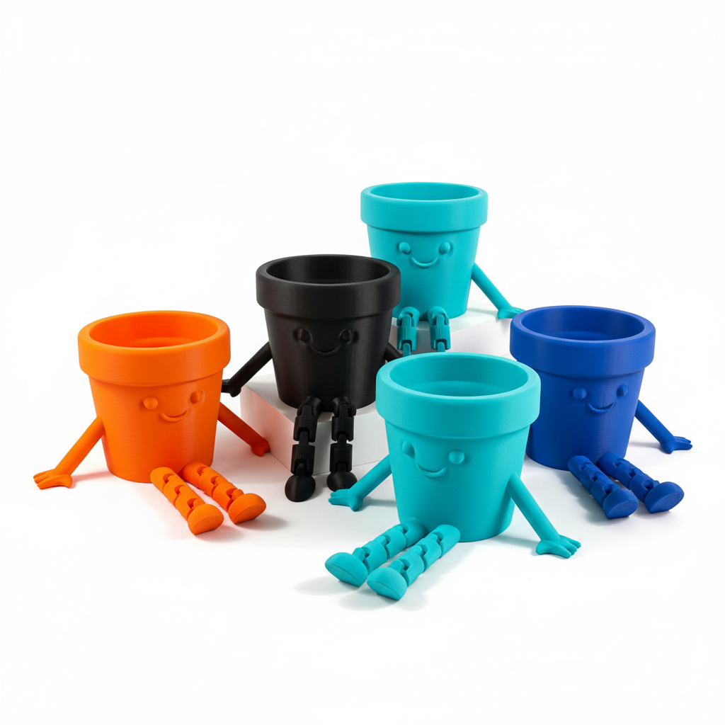 Vaso Decorativo Articulado com Braços e Pernas