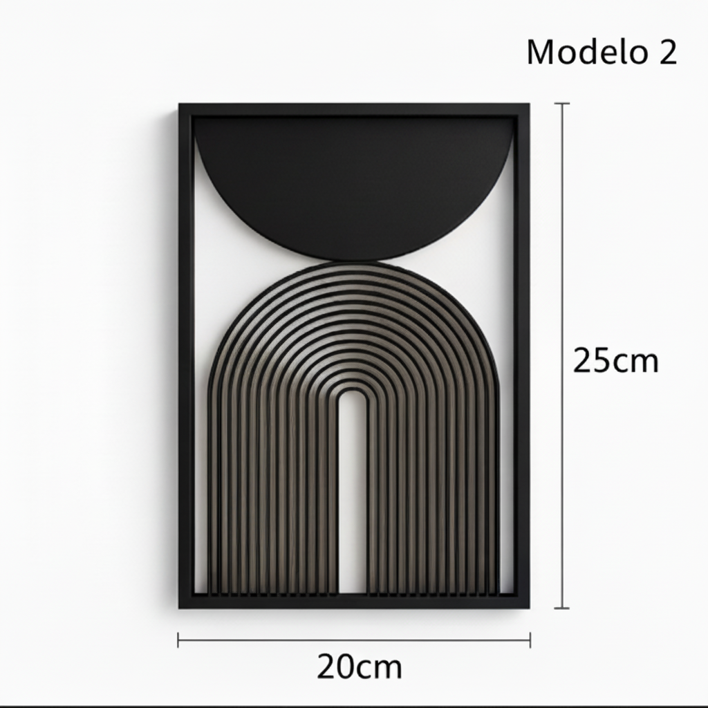 Modelo 2 - Arte geométrica 20x25cm com medidas