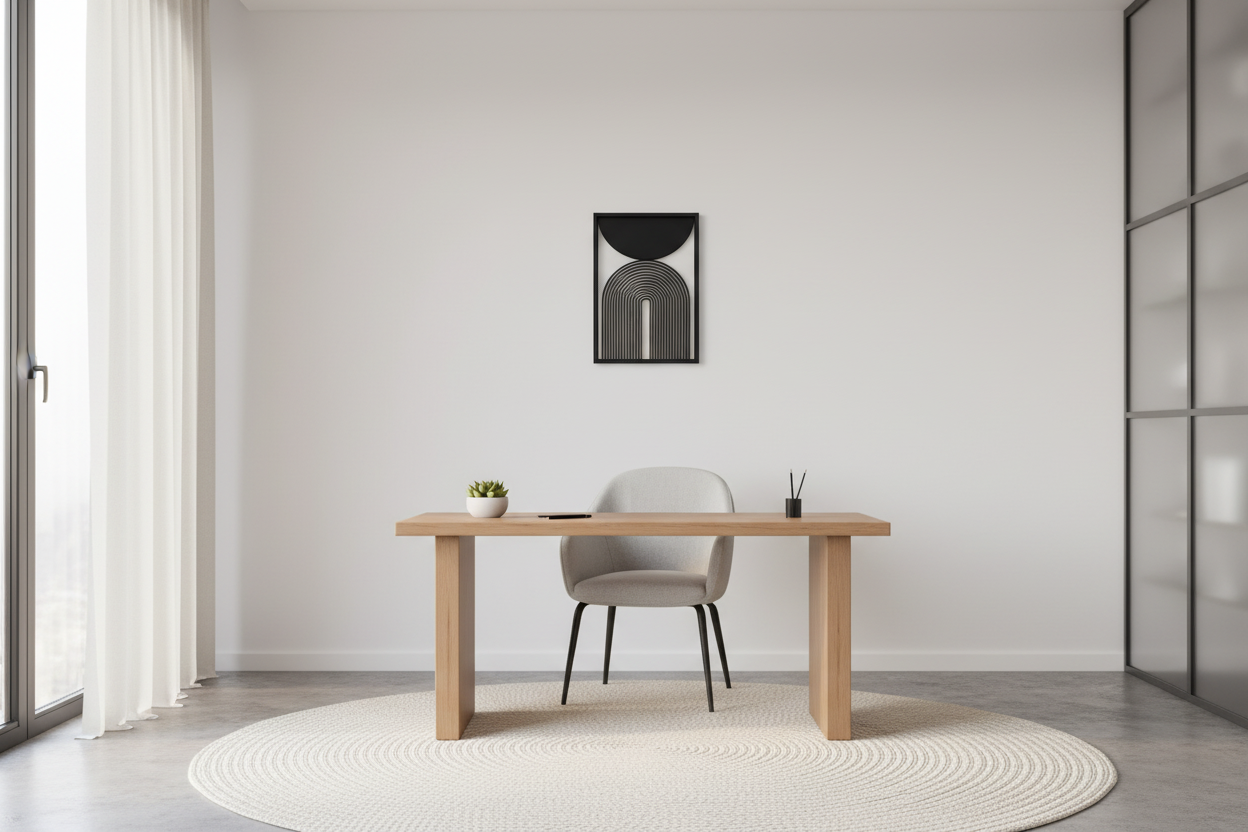 Moldura arco em escritório elegante