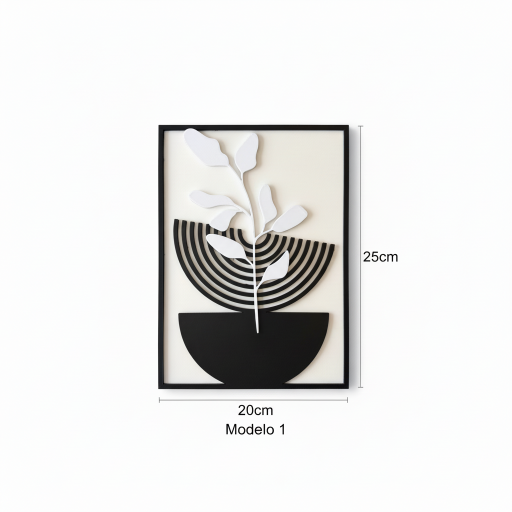 Modelo 1 - Arte de parede geométrica 20x25cm