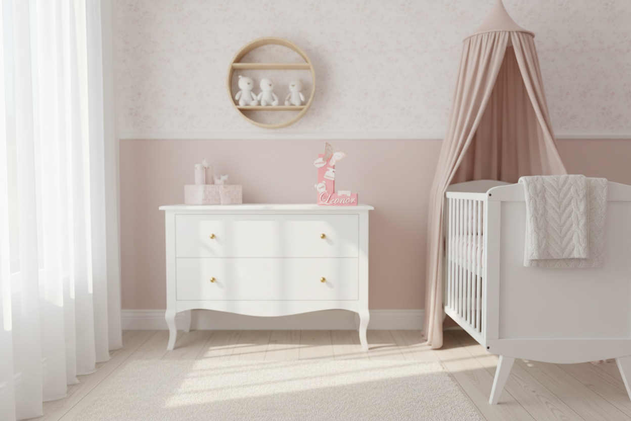 Letra Leonor em quarto de menina