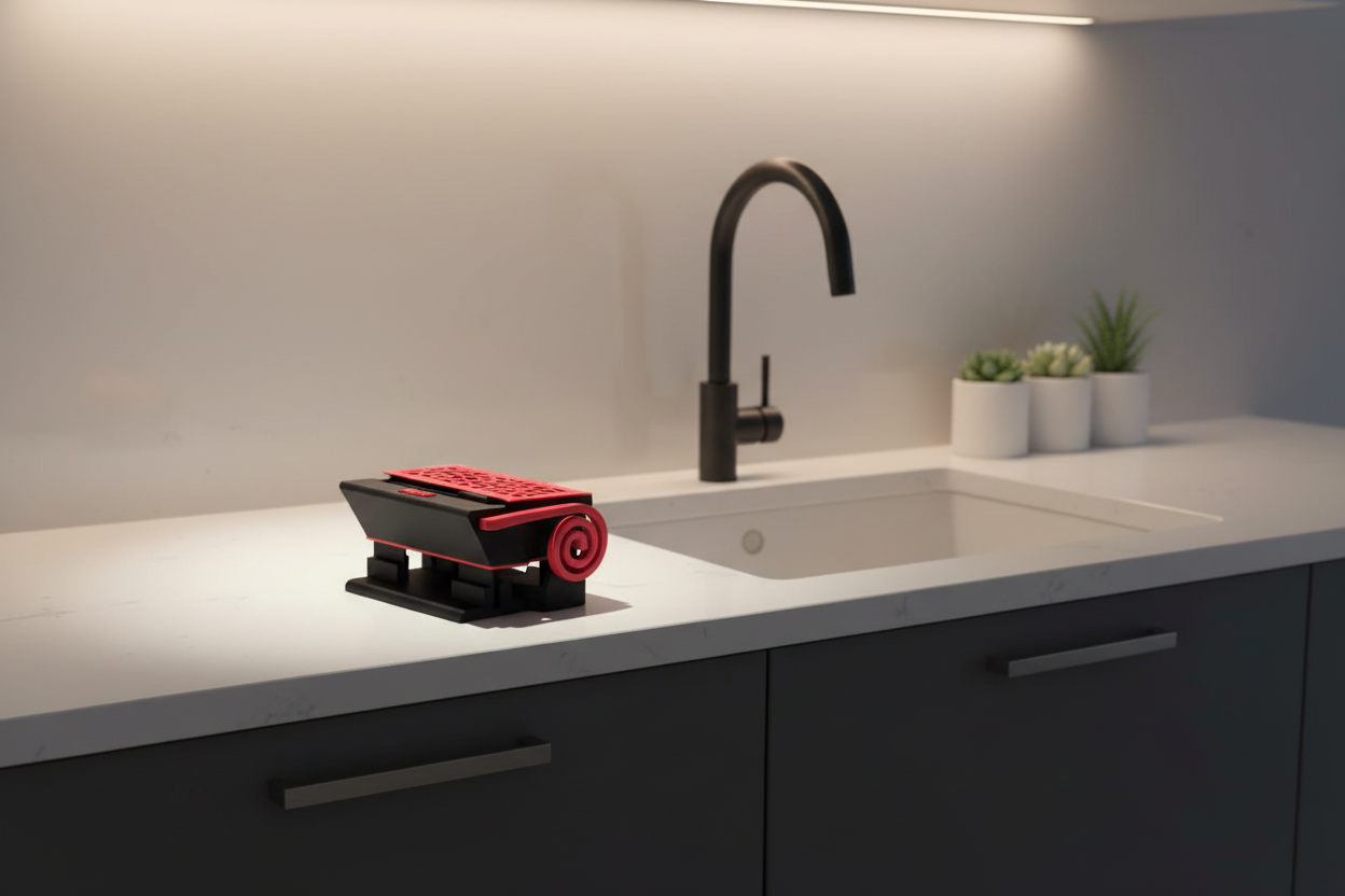 Porta-palitos em bancada contemporânea